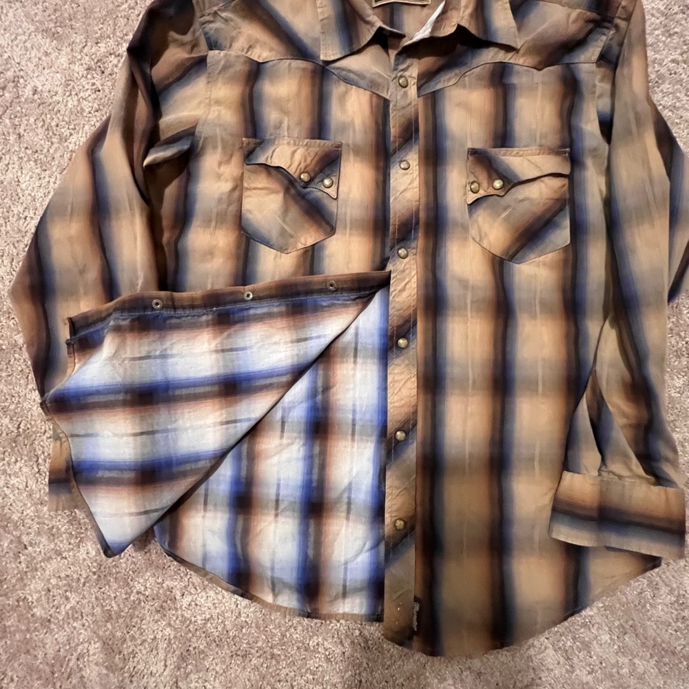 Mens Wrangler Retro L/S Western Shirt Size XL